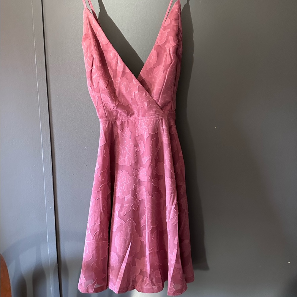 Lulu NWT Days of Beauty Rose Pink Burnout Floral Skater Dress